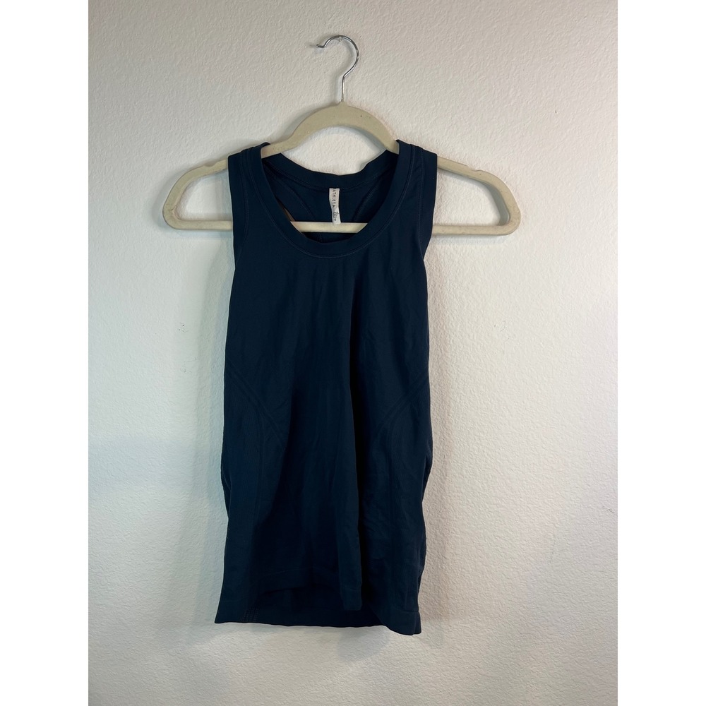 Athleta Womens Tank Top Momentum Seamless Racerback Navy Blue Size S